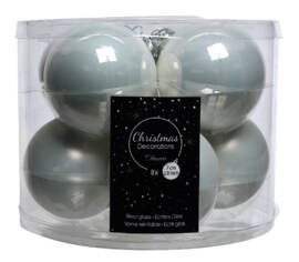 Boule en verre 7 cm (Brillant - Mat) (Paquet de 8) Blanc neige