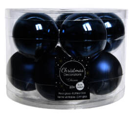 Boule en verre 6 cm (Brillant - Mat) (Paquet de 10) Bleu nuit