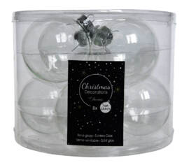 Boule en verre 7 cm (Paquet de 8) Transparent