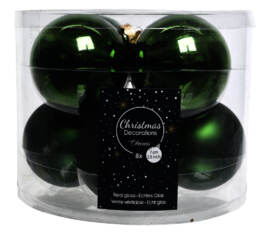 Boule en verre 7 cm (Brillant - Mat) (Paquet de 8) Vert pin