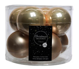Boule en verre 7 cm (Brillant - Mat) (Paquet de 8) Perle