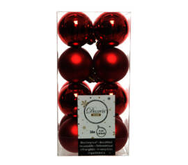 Boule en plastique 4 cm (Brillant - Mat) (Paquet de 16) Rouge Noël