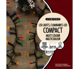 Lumières Extérieures DEL Riz 1000 lumières (avec minuterie et 8 fonctions) 74' Multicolores