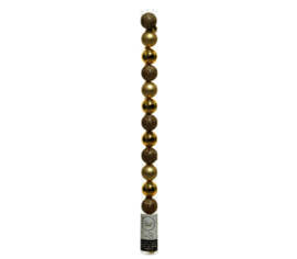 Boule en plastique 3 cm (Brillant - Mat - Paillettes) (Paquet de 14) Or clair