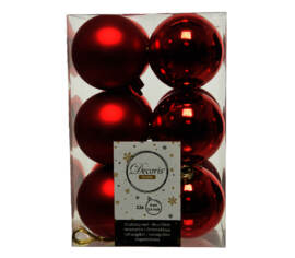 Boule en plastique 6 cm (Brillant - Mat) (Paquet de 12) Rouge Noël