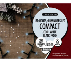 Lumières Extérieures DEL Riz 500 lumières (avec minuterie et 8 fonctions) 36' Blanc froid