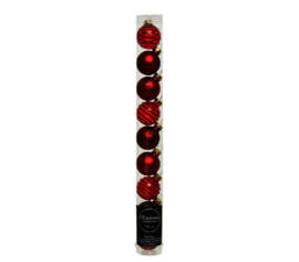 Boule en verre 3 cm (assortis) (Paquet de 9) Rouge