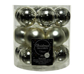 Boule en verre 4 cm (Brillant - Mat) (Paquet de 18) Argent
