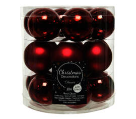Boule en verre 4 cm (Brillant - Mat) (Paquet de 18) Bordeaux
