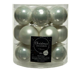 Boule en verre 4 cm (Brillant - Mat) (Paquet de 18) Blanc d'hiver