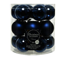 Boule en verre 4 cm (Brillant - Mat) (Paquet de 18) Bleu nuit