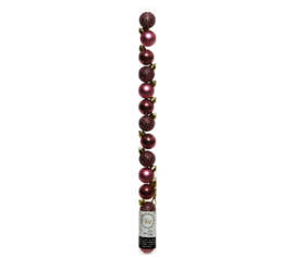 Boule en plastique 3 cm (Brillant - Mat - Paillettes) (Paquet de 14) Rose velours