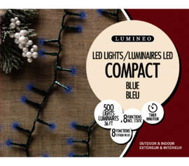 Lumières Extérieures DEL Riz clignotantes 500 lumières 36' Bleu avec fil vert