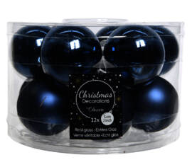 Boule en verre 5 cm (Mat) (Paquet de 12) Bleu nuit