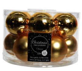 Boule en verre 5 cm (Mat) (Paquet de 12) Or clair