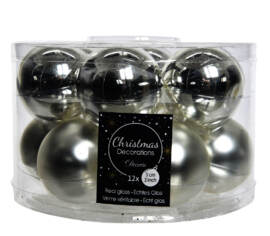 Boule en verre 5 cm (Mat) (Paquet de 12) Argent