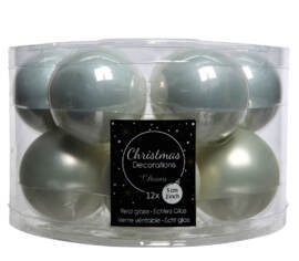 Boule en verre 5 cm (Mat) (Paquet de 12) Blanc d'hiver