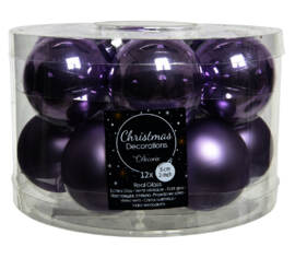 Boule en verre 5 cm (Mat) (Paquet de 12) Lilas