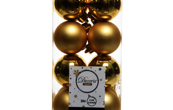 Boule en plastique 4 cm (Brillant - Mat) (Paquet de 16) Or clair