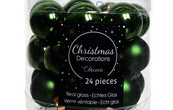 Boule en verre 2,5 cm (Brillant - Mat) (Paquet de 24) Vert pin