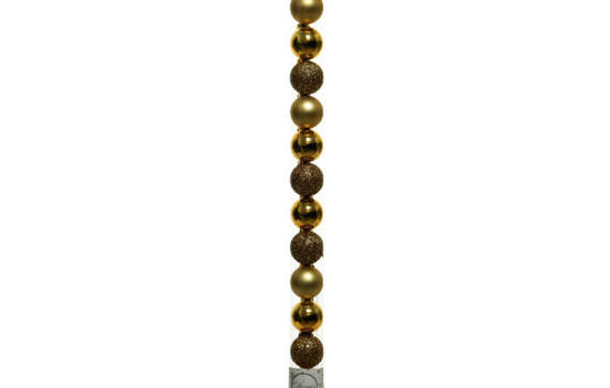 Boule en plastique 3 cm (Brillant - Mat - Paillettes) (Paquet de 14) Or clair
