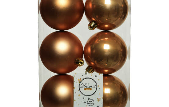 Boule en plastique 8 cm (Brillant - Mat) (Paquet de 6) Butterscotch