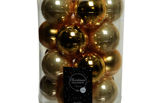 Boule en verre 6 cm (Brillant - Mat) (Paquet de 20) Perle et Or