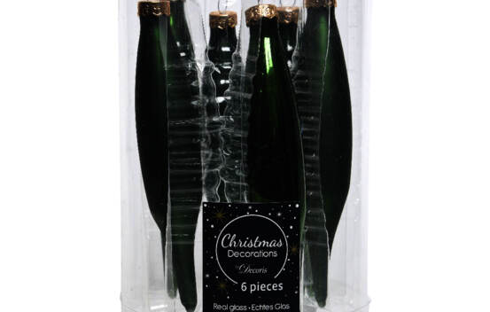 Stalactite en verre 15 cm (Brillant - Mat) (Paquet de 6) Vert Pin